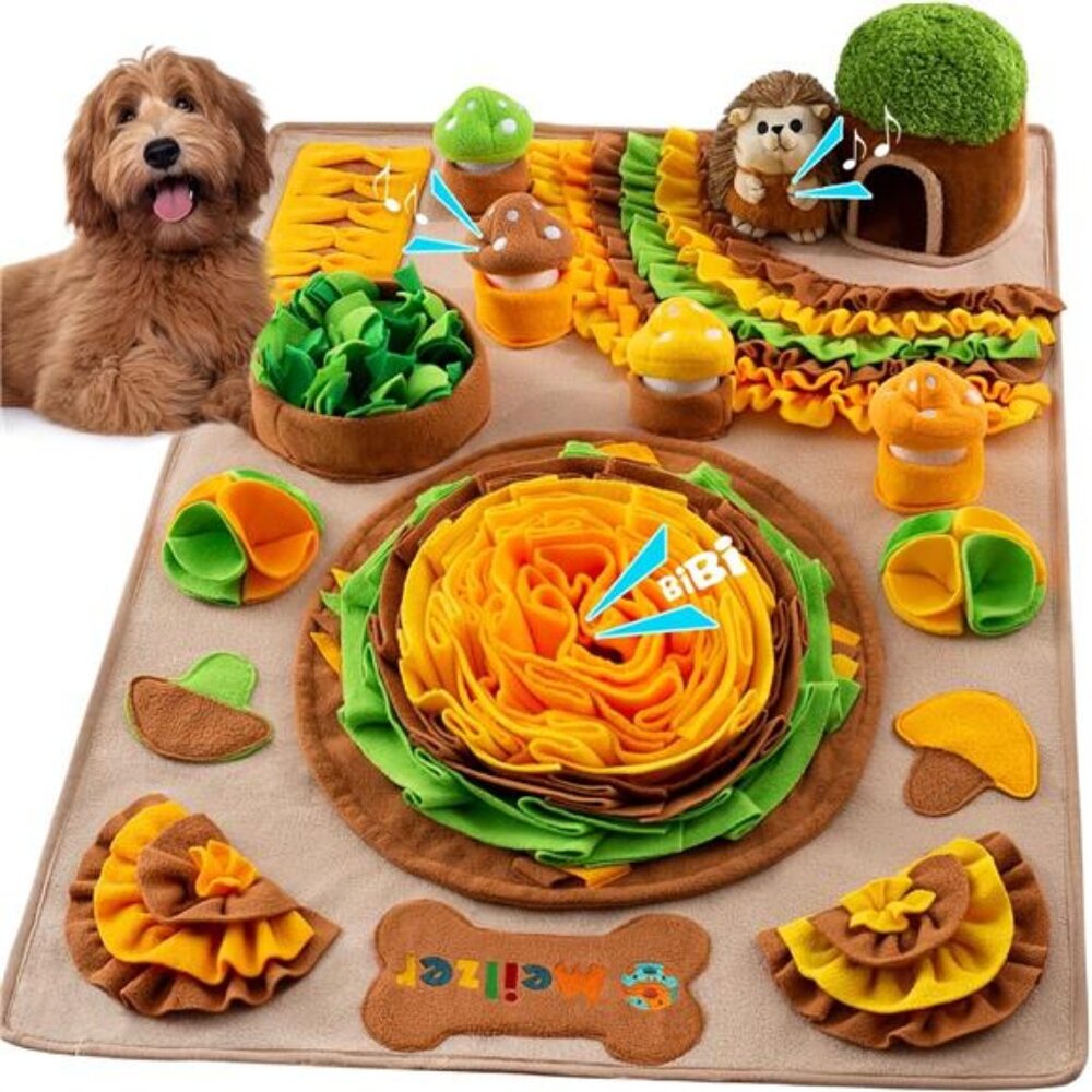 Large Snuffle Mat for Dogs 40'' x 27.5'' Sniff Mat with Hedgehog Puzzle Toy